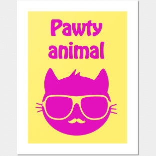 Pawty animal (pink) Posters and Art